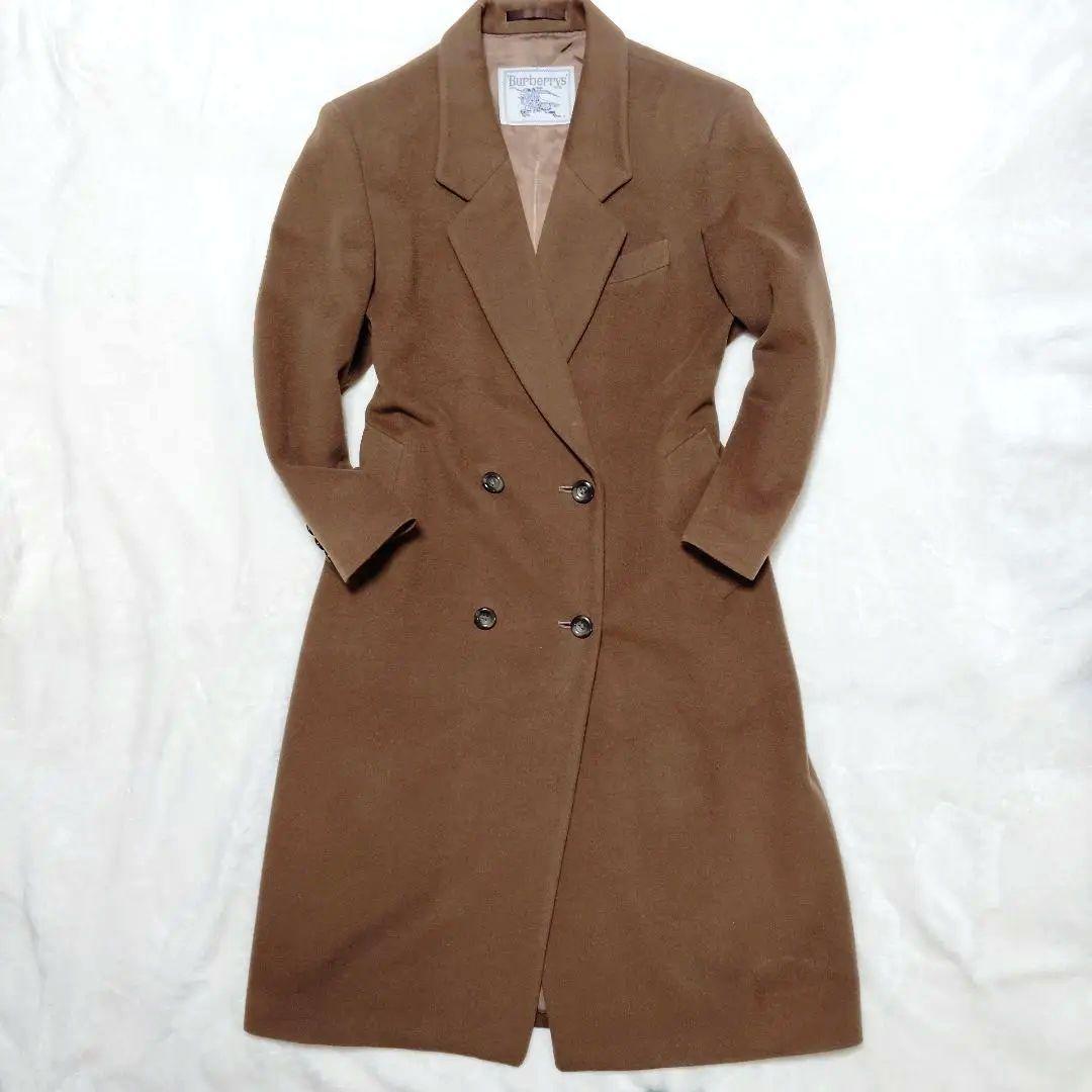 【売約済】バーバリー　チェスターコート　カシミアウール　ダブル　マキシ丈　М相当