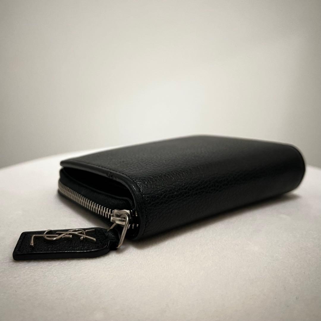 サンローラン リヴ・ゴーシュ 二つ折り財布 レザー コンパクトウォレット