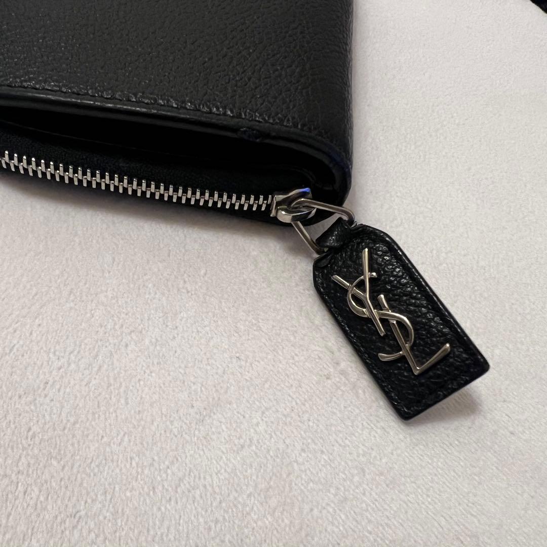 サンローラン リヴ・ゴーシュ 二つ折り財布 レザー コンパクトウォレット