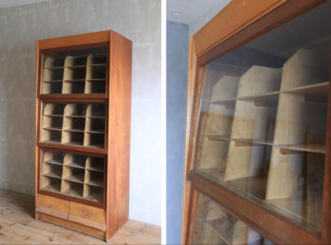 GMW)イギリスアンティーク木製27杯シャツキャビネット/食器棚飾り棚