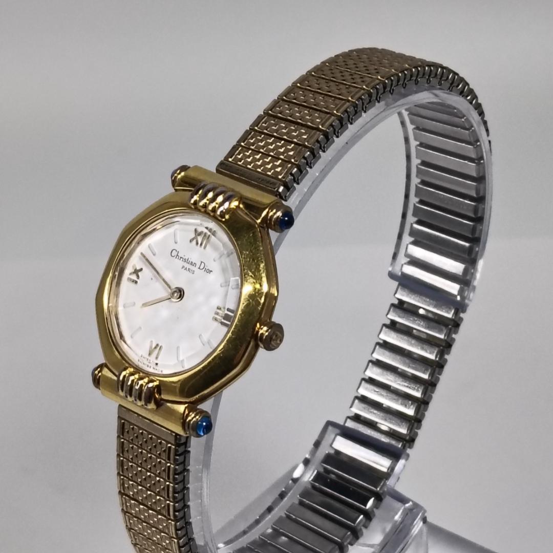 電池交換済 クリスチャンディオール 64151 オクタゴン クオーツ腕時計