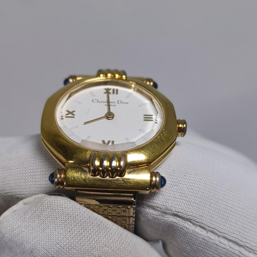 電池交換済 クリスチャンディオール 64151 オクタゴン クオーツ腕時計