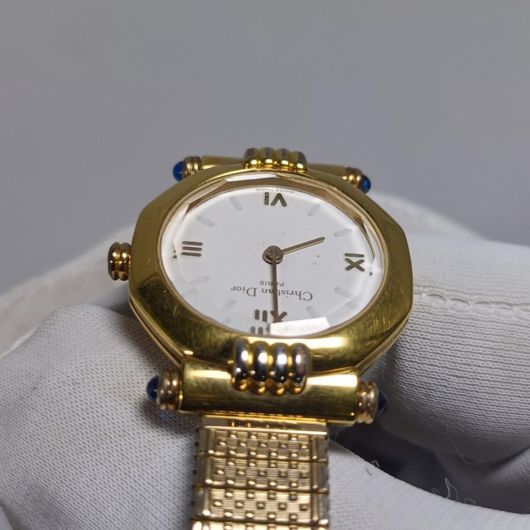 電池交換済 クリスチャンディオール 64151 オクタゴン クオーツ腕時計