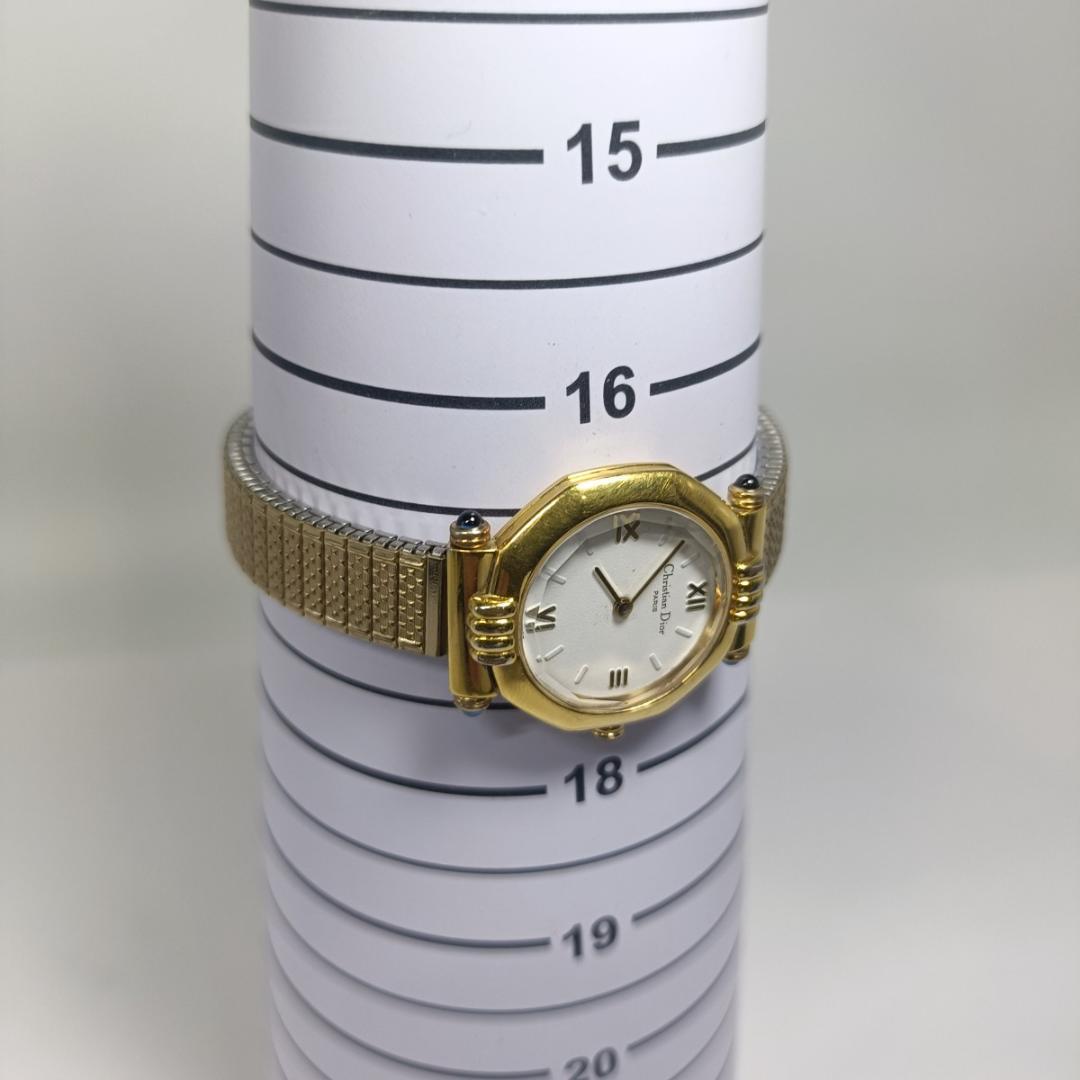 電池交換済 クリスチャンディオール 64151 オクタゴン クオーツ腕時計