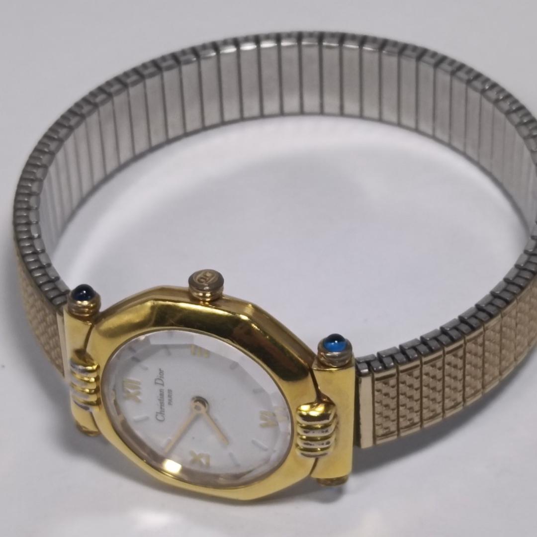 電池交換済 クリスチャンディオール 64151 オクタゴン クオーツ腕時計