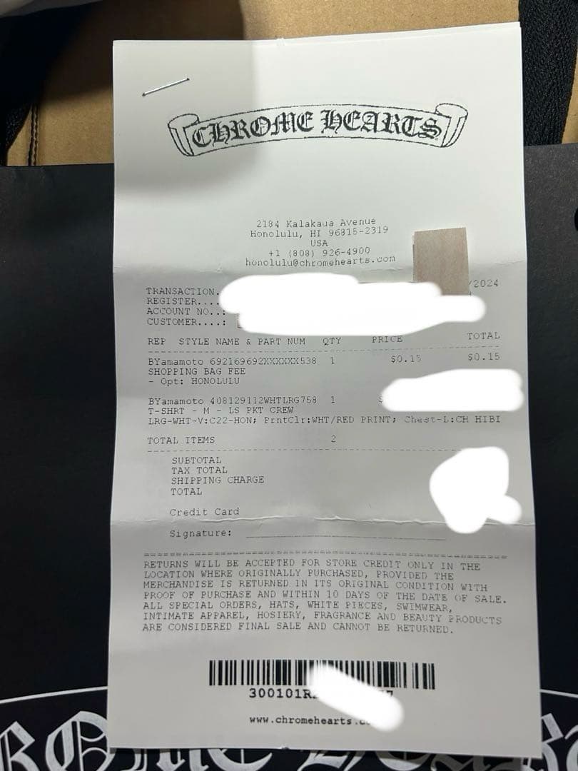 新品 Chrome Hearts ホノルル限定 ハイビスカス クロムハーツ