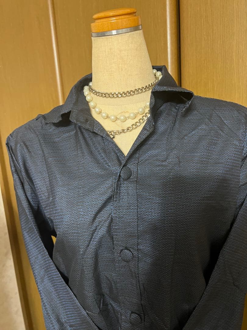 OTS　着物リメイクシャツワンピース　大島紬　2月上司発送