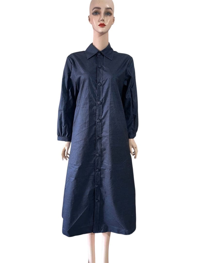 OTS　着物リメイクシャツワンピース　大島紬　2月上司発送