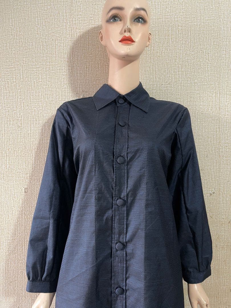 OTS　着物リメイクシャツワンピース　大島紬　2月上司発送