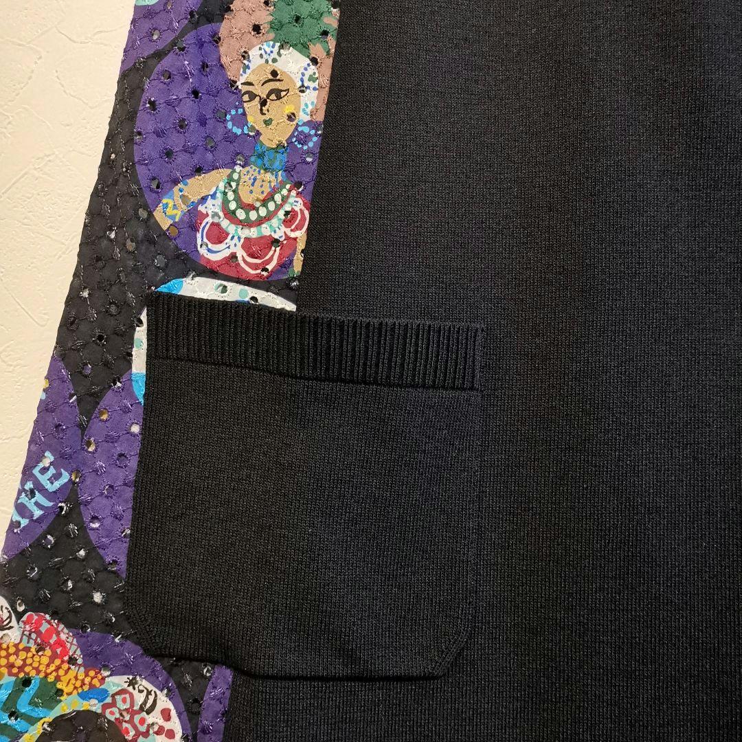 【美品】TOKUKO1erVOL　ノースリーブサマーニットチュニック ブラック