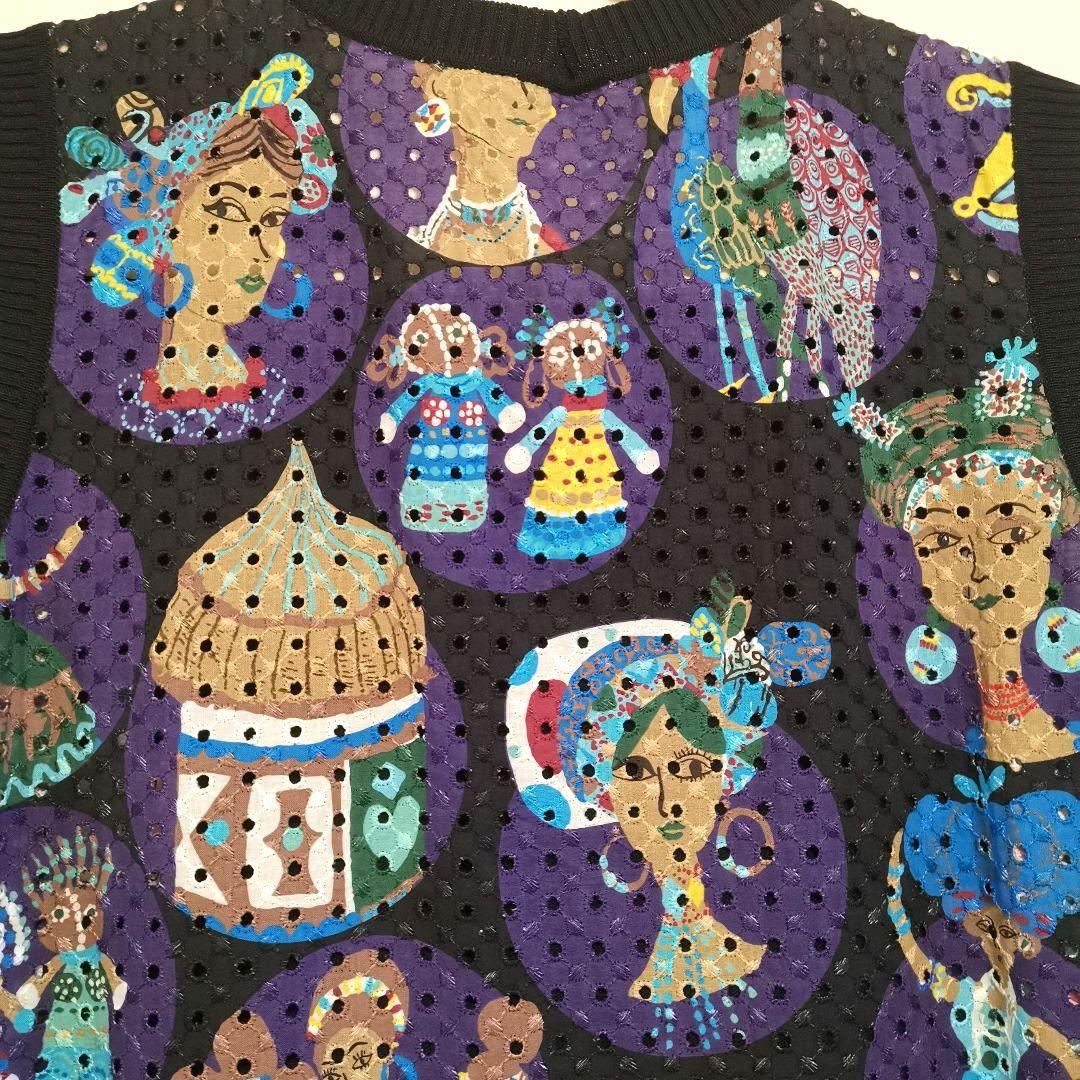 【美品】TOKUKO1erVOL　ノースリーブサマーニットチュニック ブラック