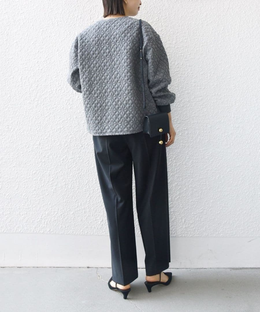 SHIPS　キルティング ジャカード カーディガン