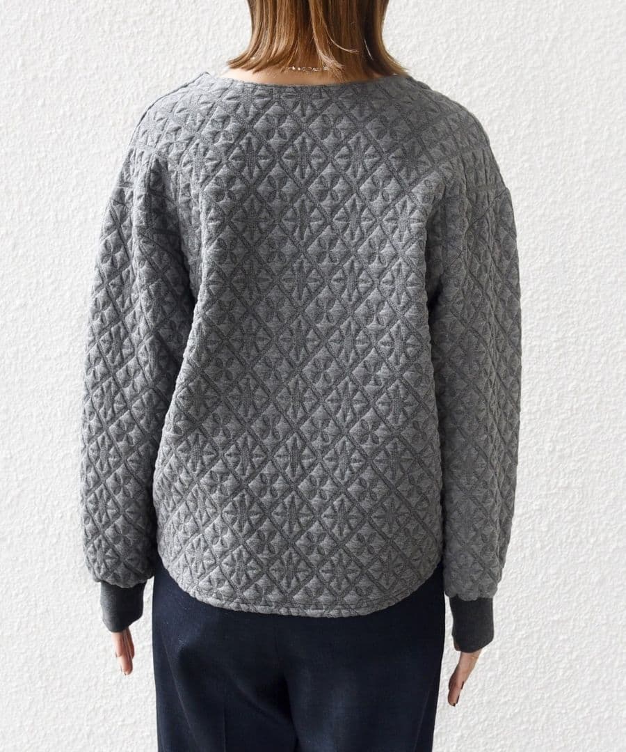 SHIPS　キルティング ジャカード カーディガン