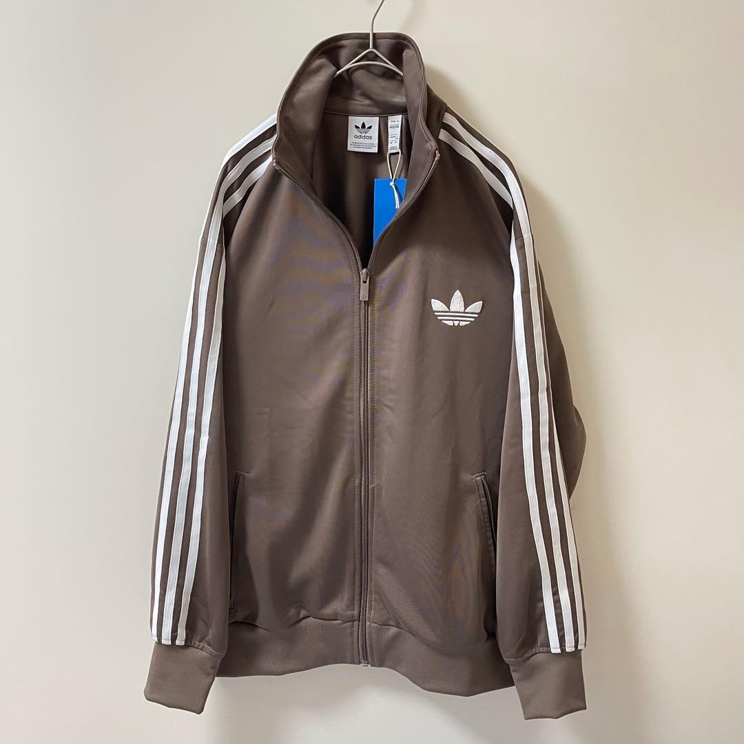 2XL新品】アディダス　トラックジャケット　ジャージトップ茶モカブラウン古着女子