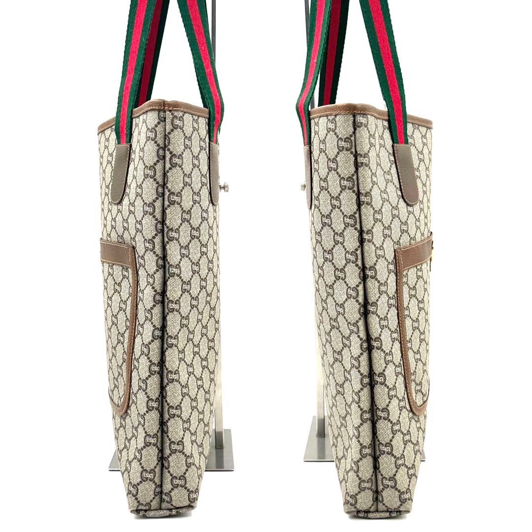《極美品》GUCCI GGプラス シェリーライン トートバッグ ポーチ付 A4