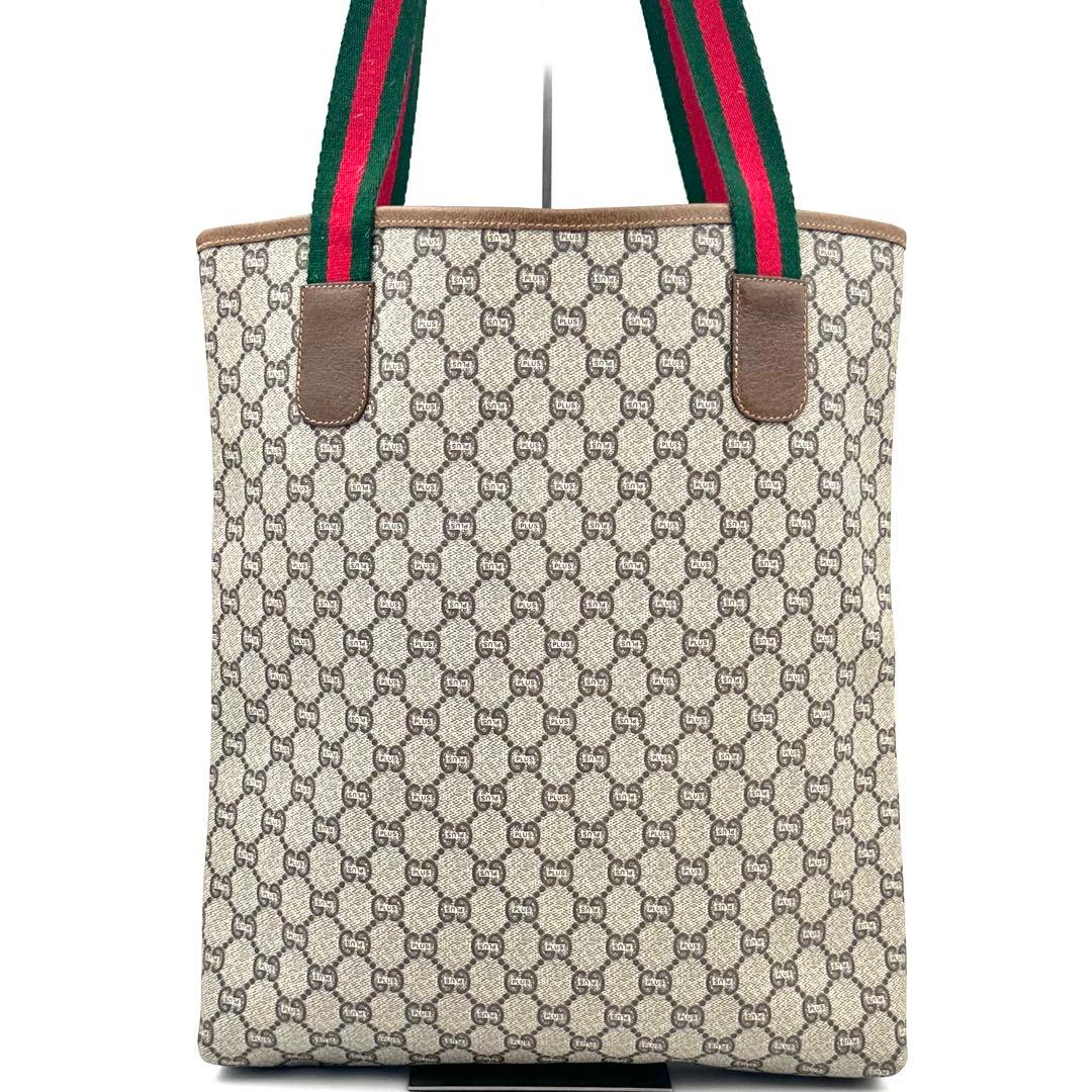《極美品》GUCCI GGプラス シェリーライン トートバッグ ポーチ付 A4