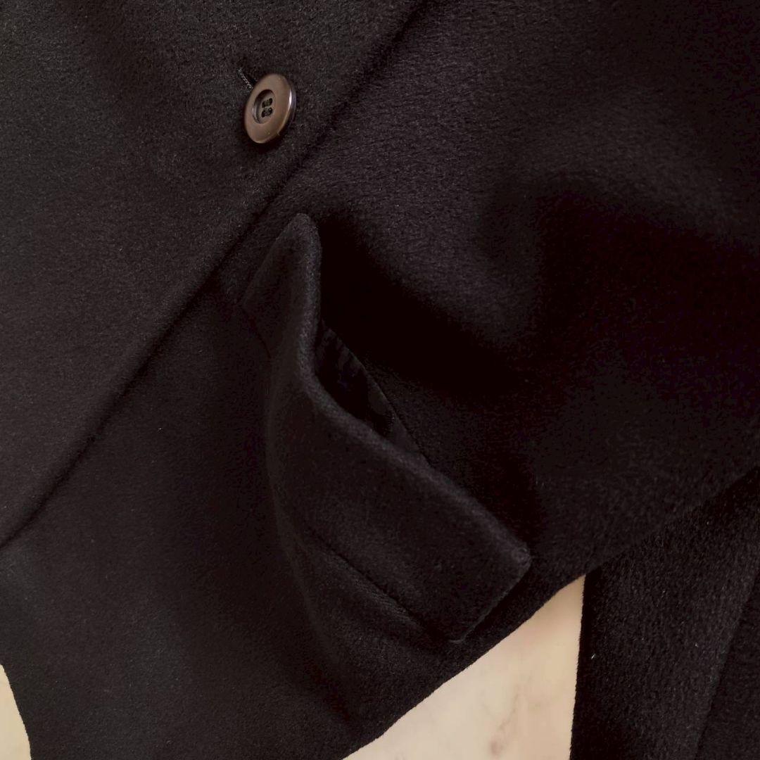 マックスマーラ 白タグ ダブルブレスト ウール コート 黒