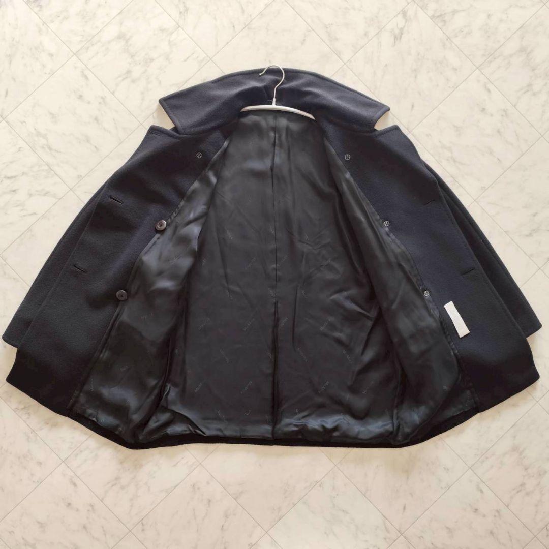 マックスマーラ 白タグ ダブルブレスト ウール コート 黒