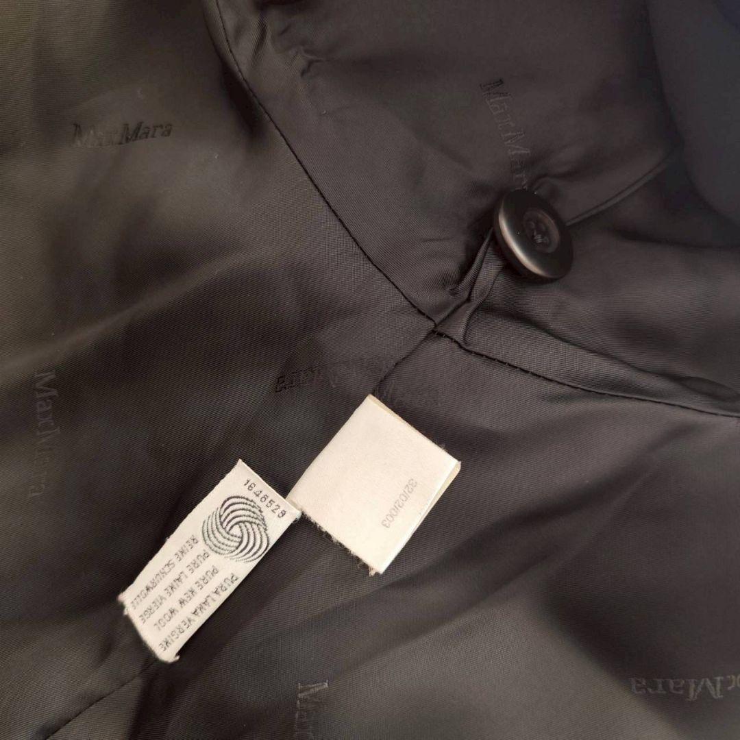 マックスマーラ 白タグ ダブルブレスト ウール コート 黒