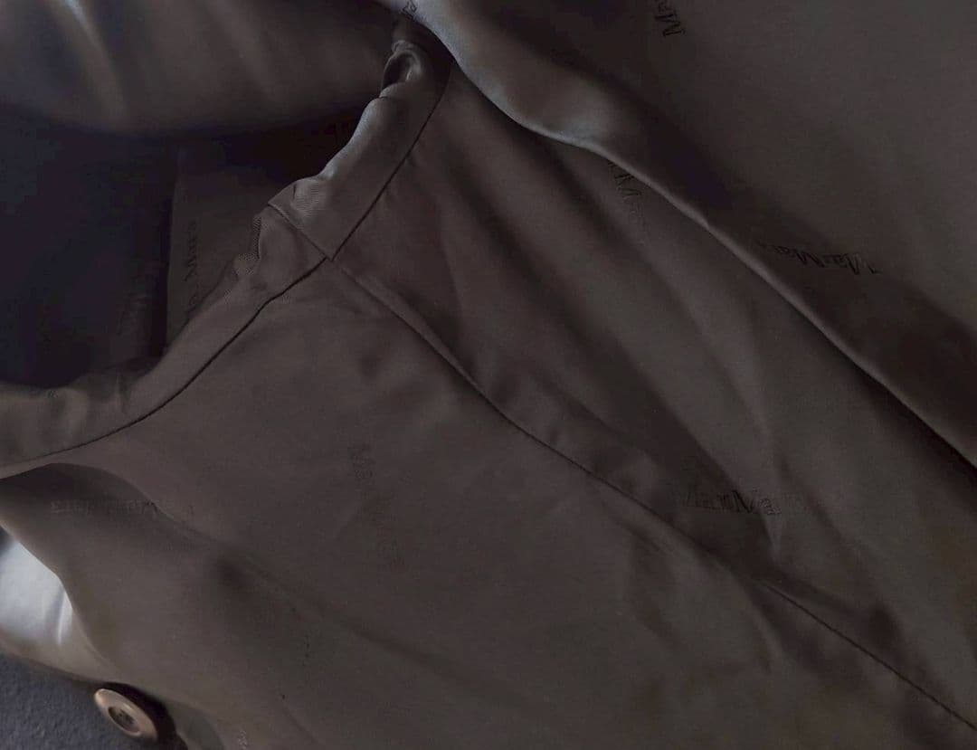 マックスマーラ 白タグ ダブルブレスト ウール コート 黒