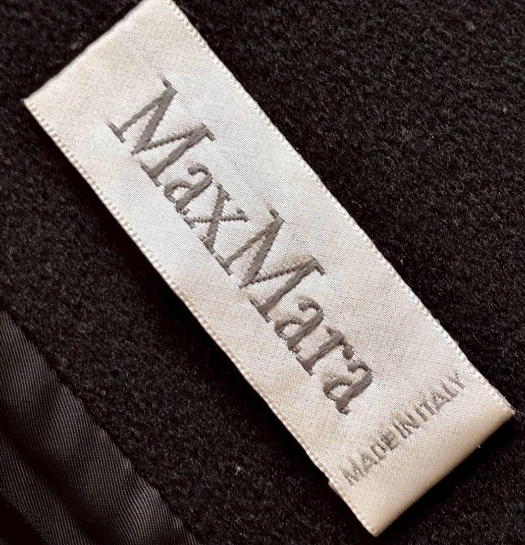 マックスマーラ 白タグ ダブルブレスト ウール コート 黒