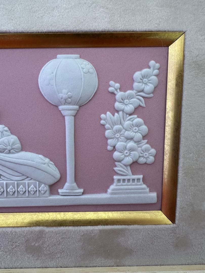 ウェッジウッド　雛人形の装飾付き木製フレーム　ひな祭り　お雛様