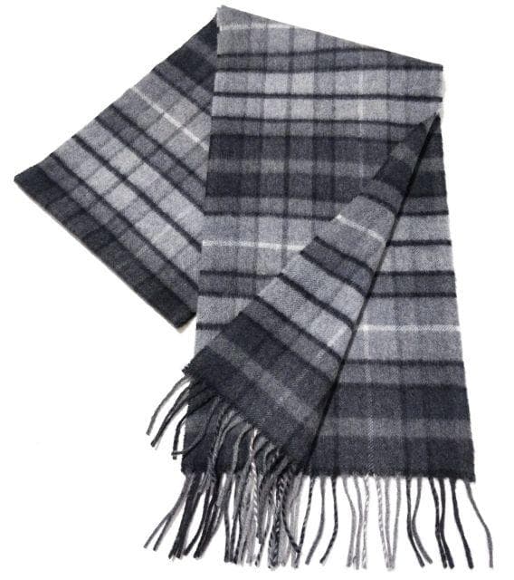 美品★Johnstons ジョンストンズ★カシミヤ マフラー チェック グレー
