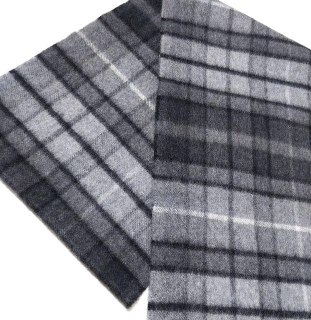 美品★Johnstons ジョンストンズ★カシミヤ マフラー チェック グレー
