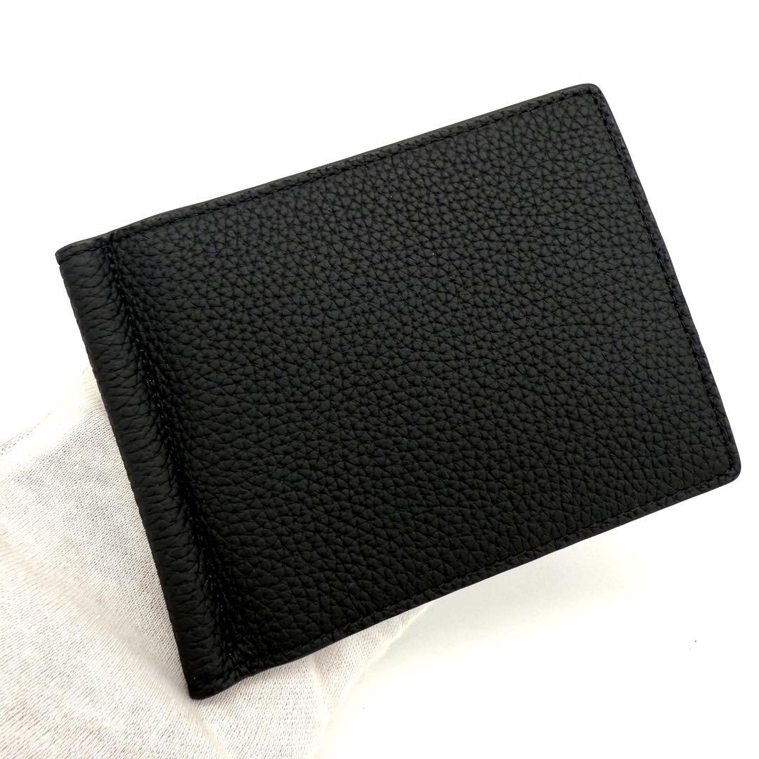 ★未使用品★ボナベンチュラ シュリンクレザー マネークリップ メンズ ブラック