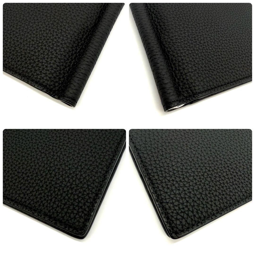 ★未使用品★ボナベンチュラ シュリンクレザー マネークリップ メンズ ブラック