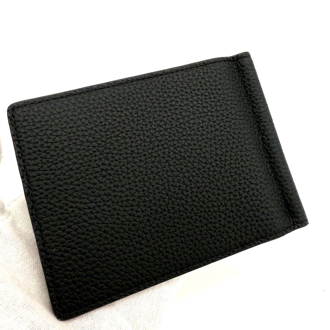 ★未使用品★ボナベンチュラ シュリンクレザー マネークリップ メンズ ブラック