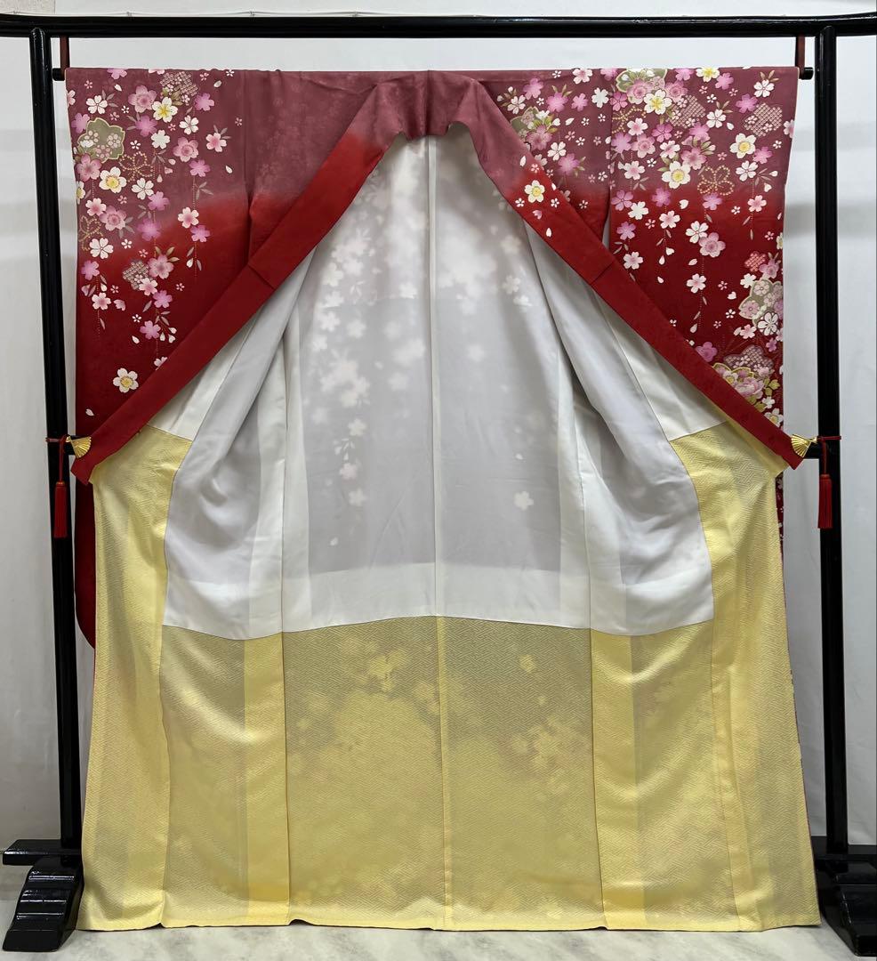 振り袖　フルセット　長襦袢　成人式　金彩加工　刺繍入り　長尺袋帯　658