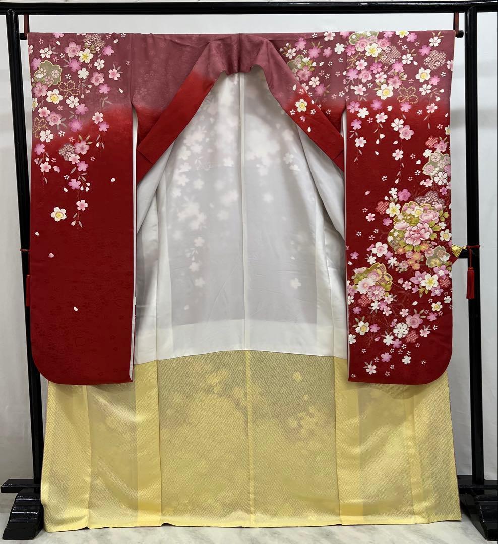 振り袖　フルセット　長襦袢　成人式　金彩加工　刺繍入り　長尺袋帯　658