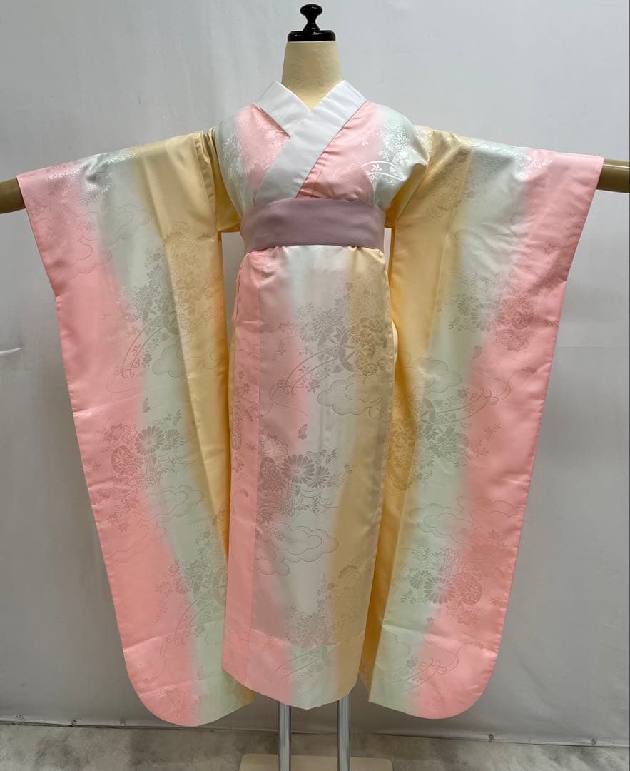 振り袖　フルセット　長襦袢　成人式　金彩加工　刺繍入り　長尺袋帯　658