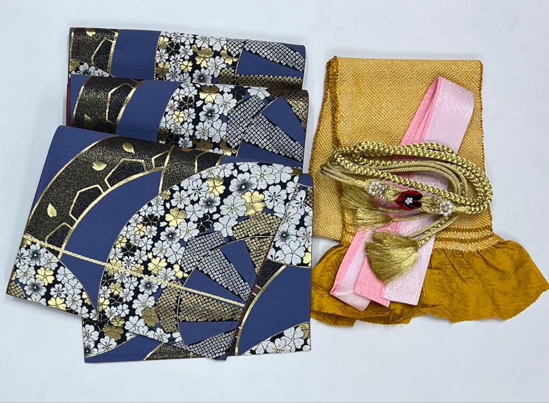 振り袖　フルセット　長襦袢　成人式　金彩加工　刺繍入り　長尺袋帯　658