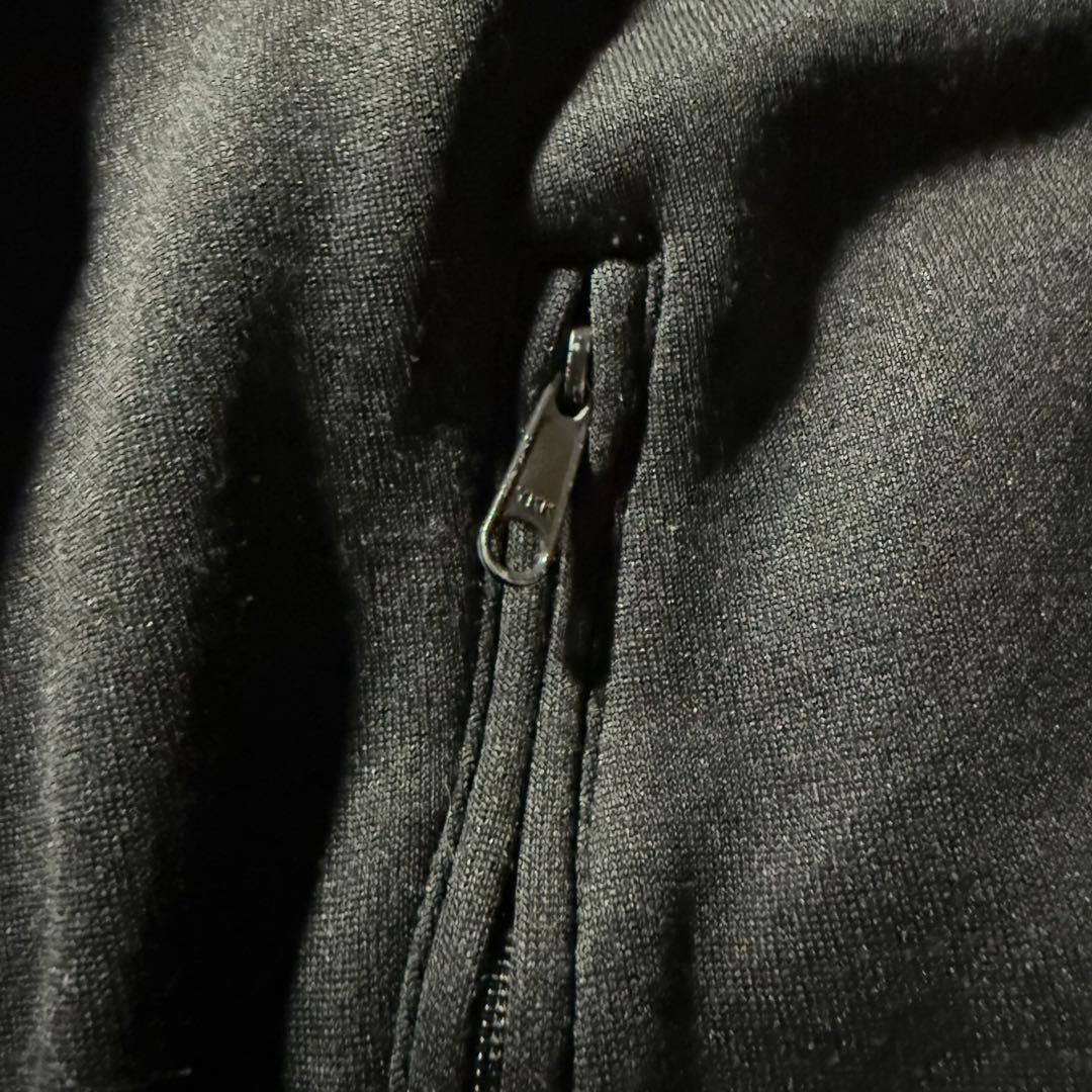 01年製adidasジップアップパーカートラックジャケット短丈スポーツMIX黒