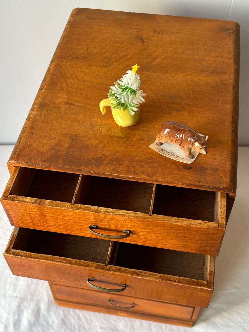 古道具　6杯抽斗　小引き出し　ヴィンテージ　アンティーク　ドロアー　昭和レトロ