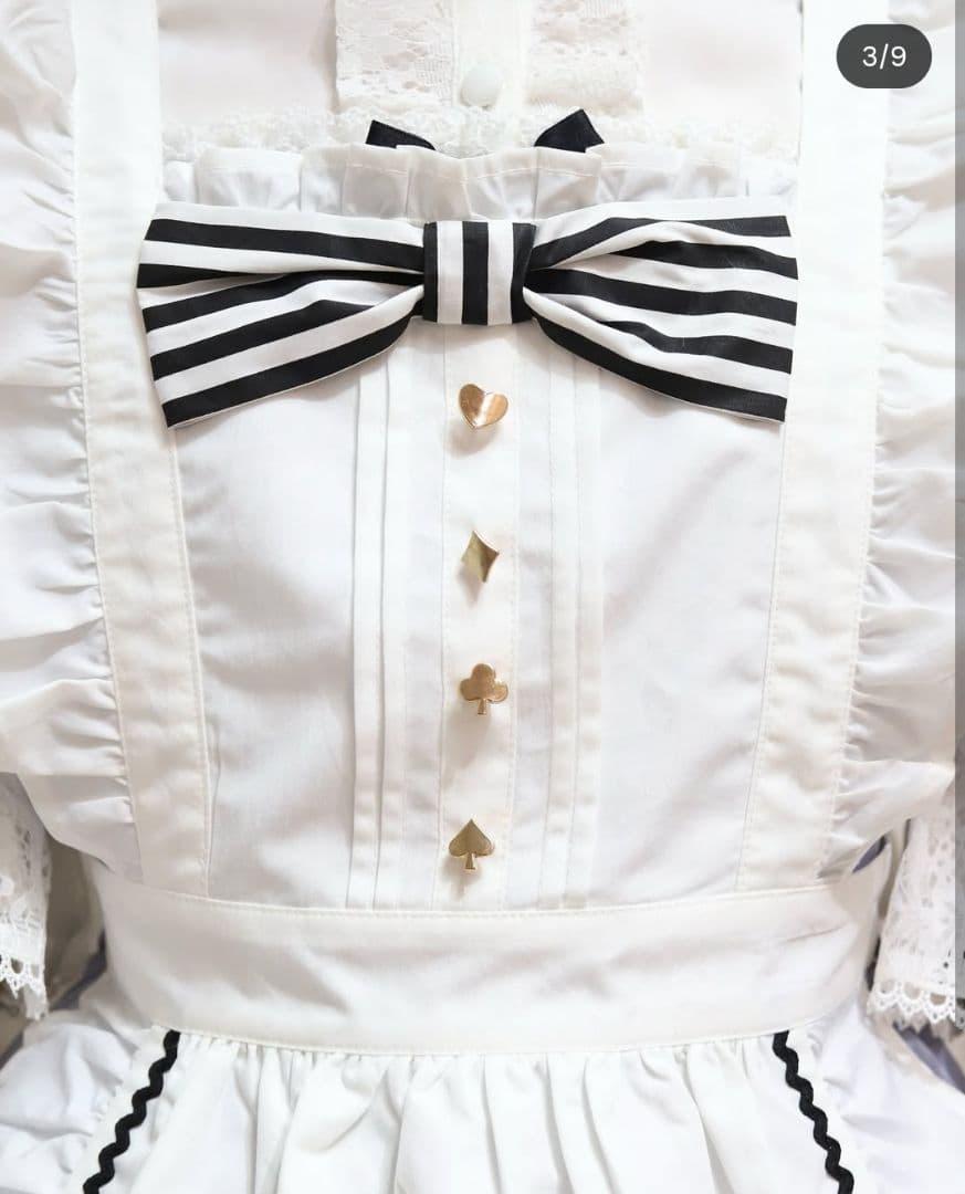 Chalmiere 不思議の国 エプロン アリス ホワイト 白 シャルミエール