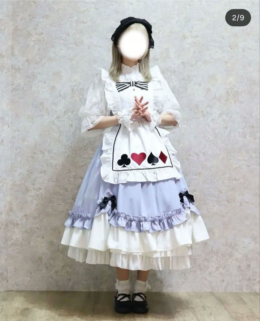 Chalmiere 不思議の国 エプロン アリス ホワイト 白 シャルミエール