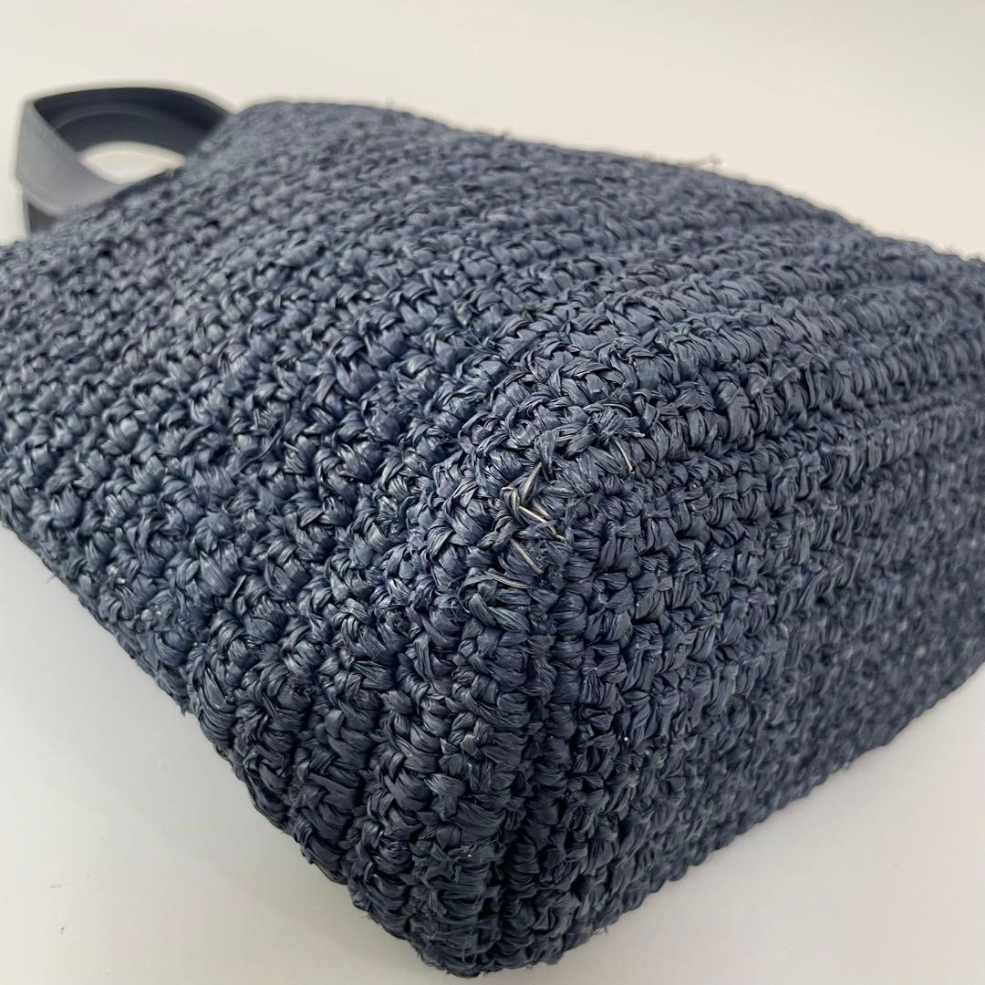 【美品】ヘレンカミンスキー　かごバック　ハンドバッグ　ネイビー