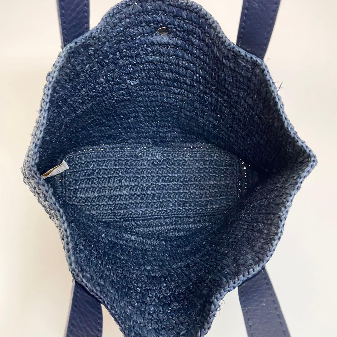 【美品】ヘレンカミンスキー　かごバック　ハンドバッグ　ネイビー