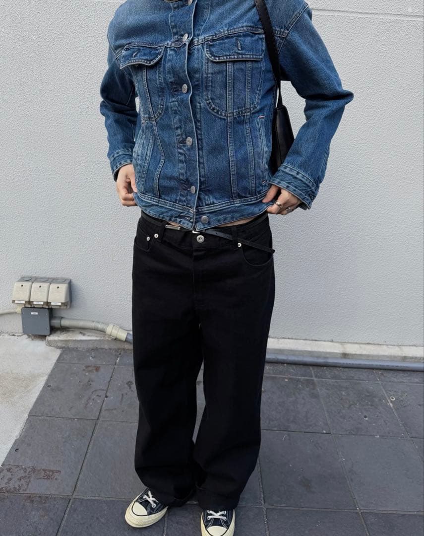 オクスン ブラック コットンパンツ black cotton pants 3