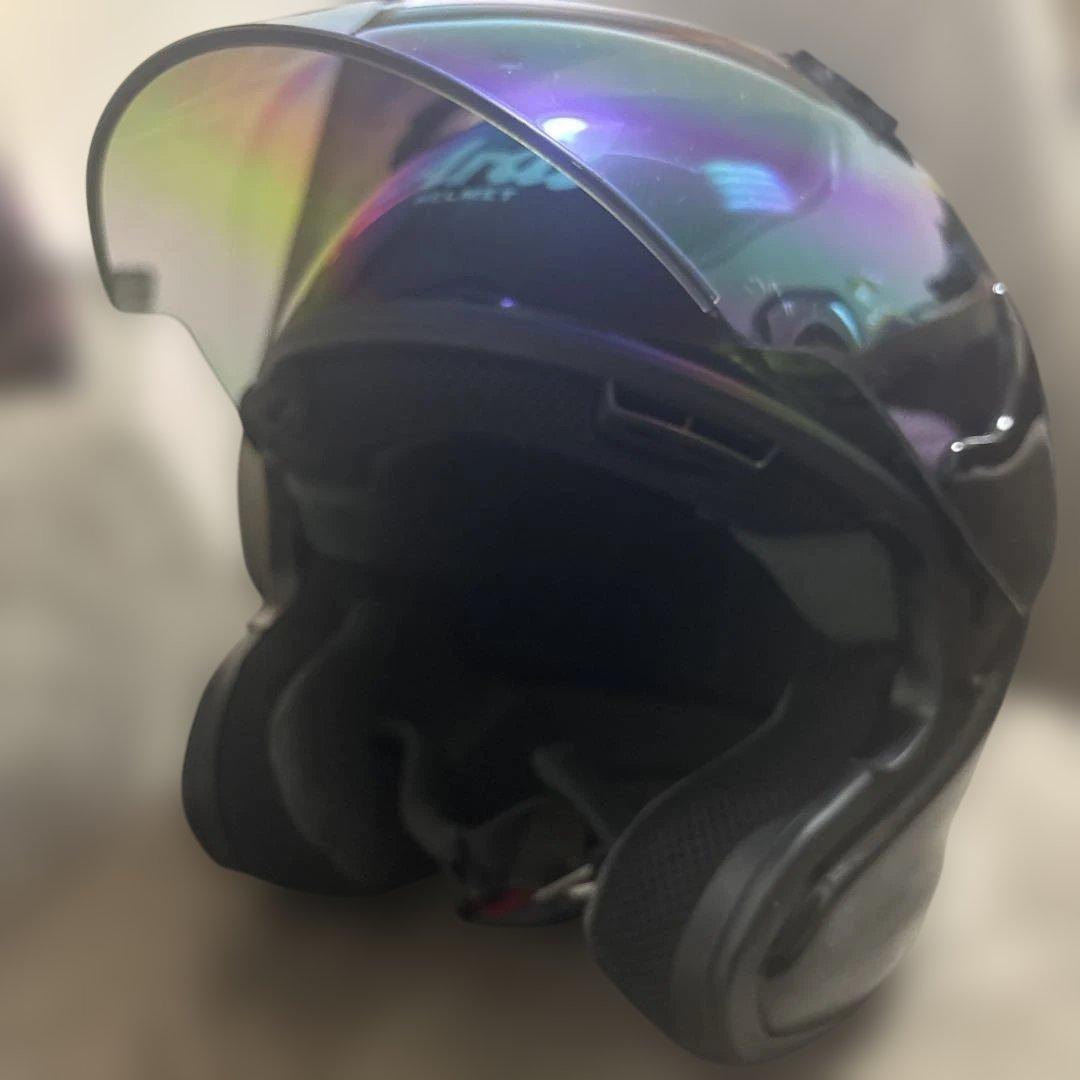 Arai ブラック ジェットヘルメット ミラーシールドMZ-F