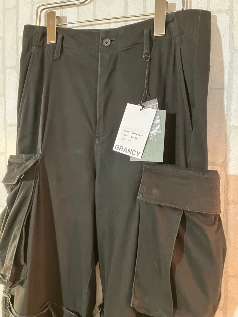 【GRANCY】ジップデザイン カーゴパンツ 黒S 完売品