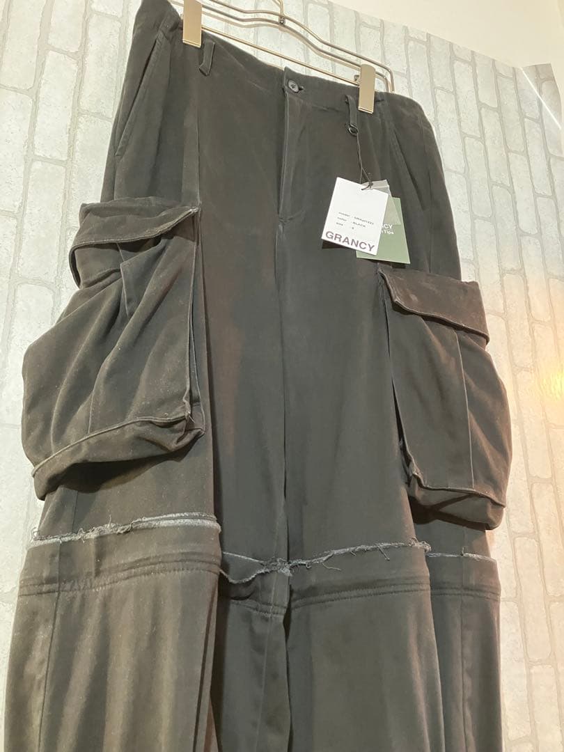 【GRANCY】ジップデザイン カーゴパンツ 黒S 完売品