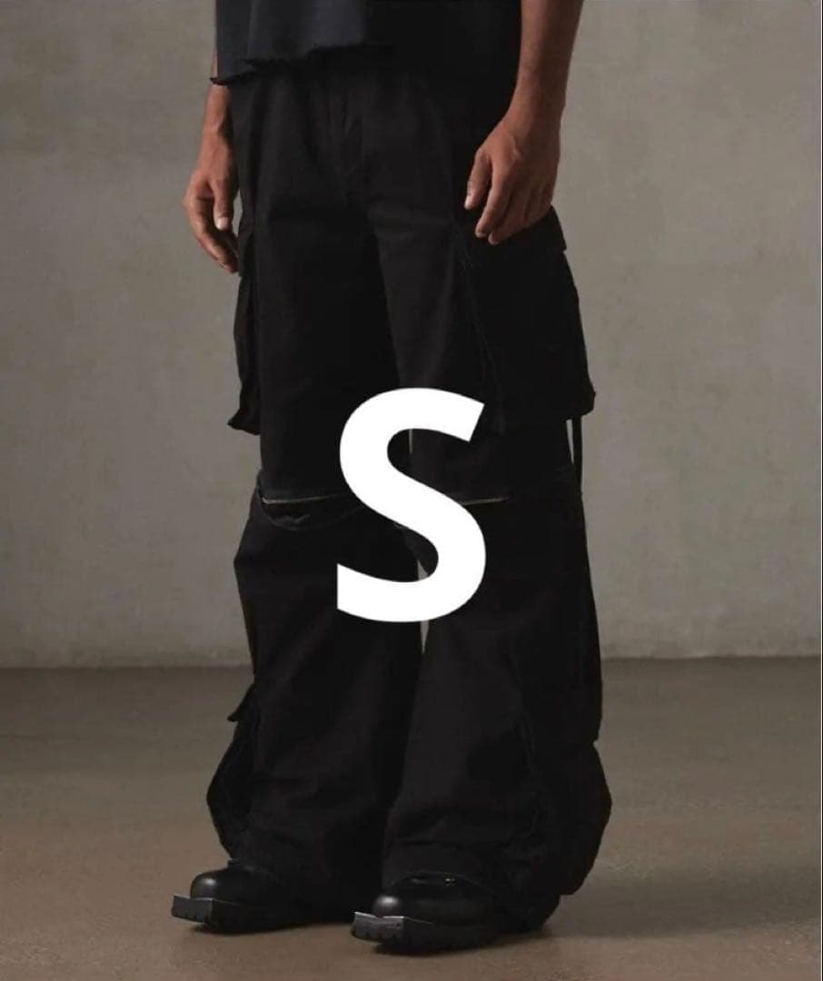 【GRANCY】ジップデザイン カーゴパンツ 黒S 完売品