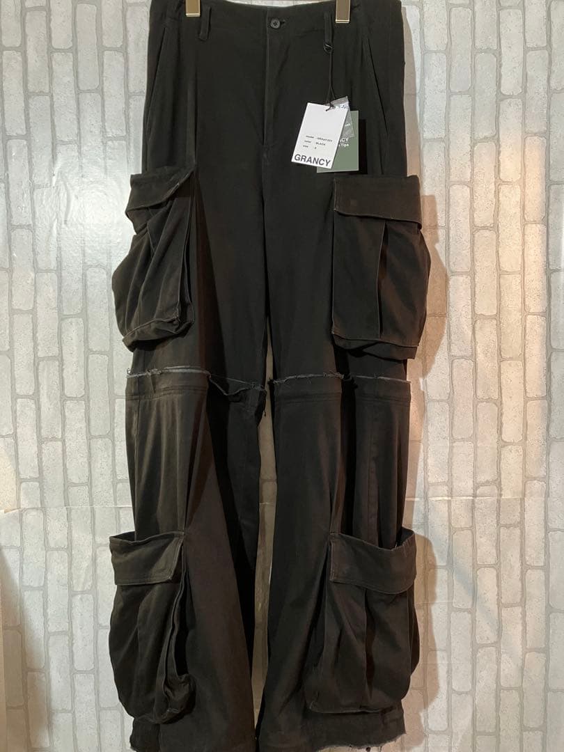 【GRANCY】ジップデザイン カーゴパンツ 黒S 完売品