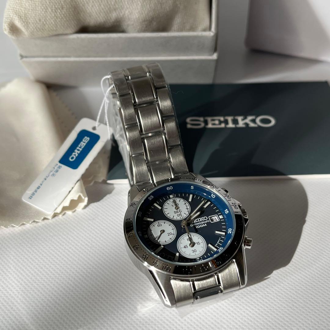 新品 未使用 SEIKO 腕時計 逆輸入 SND365PC ダークブルー メンズ