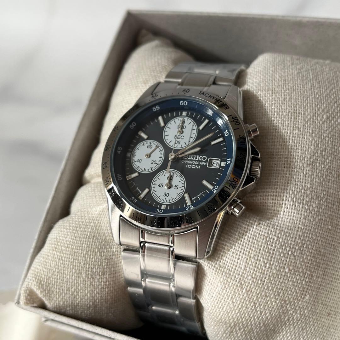 新品 未使用 SEIKO 腕時計 逆輸入 SND365PC ダークブルー メンズ