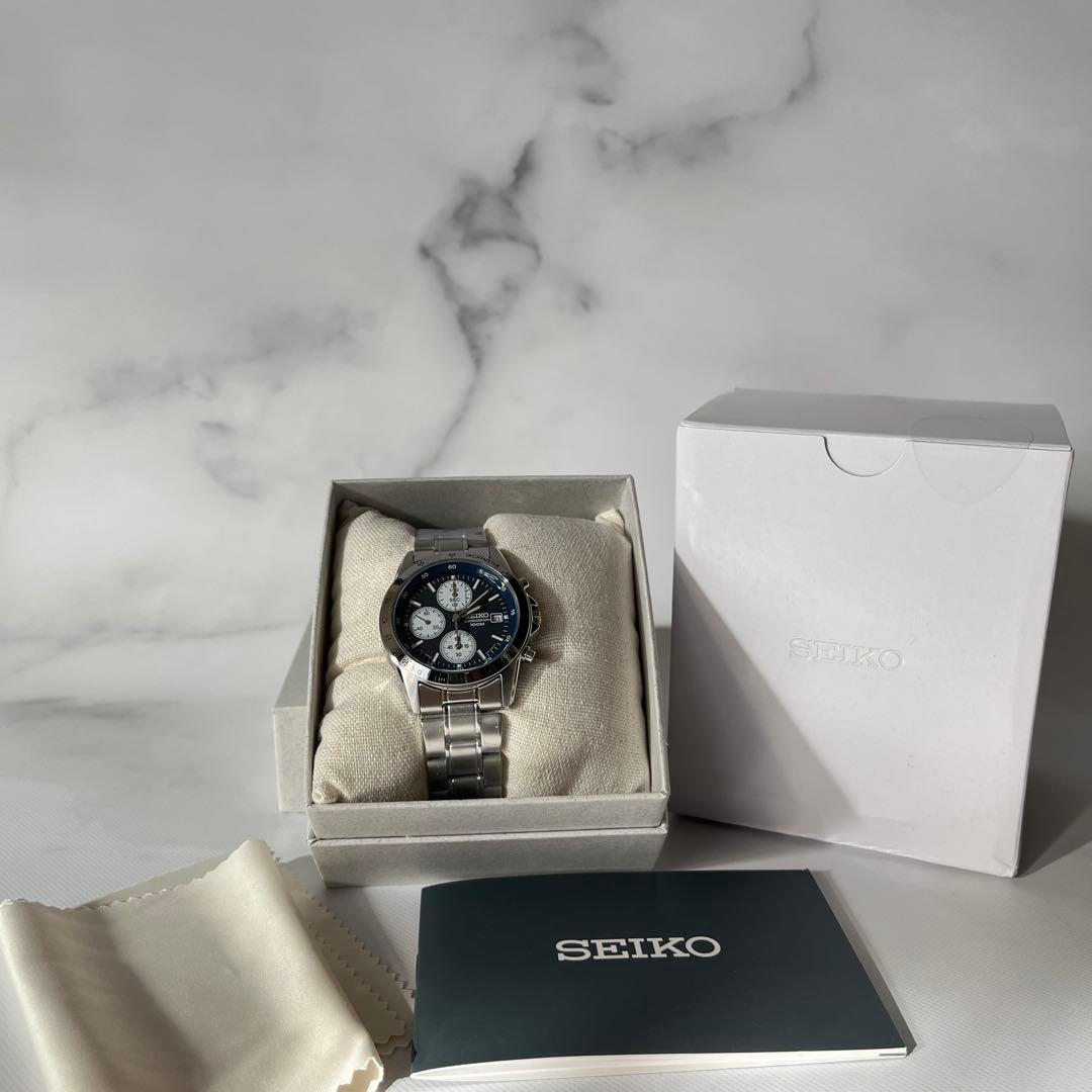 新品 未使用 SEIKO 腕時計 逆輸入 SND365PC ダークブルー メンズ